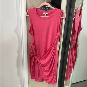 Pink Sleeveless Dress with Side Knot